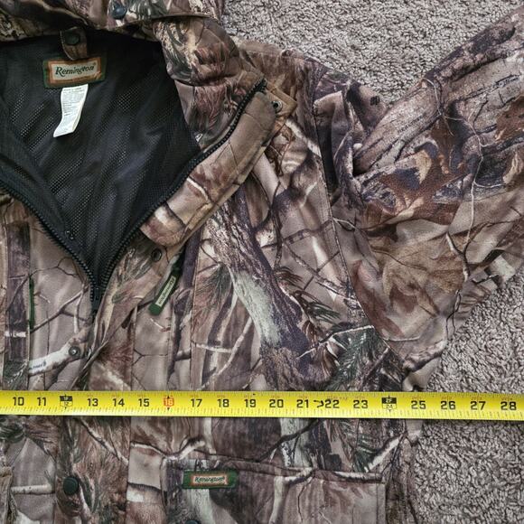 Vintage Remington Camo Jacket Mens L Real Tree Hunting Full Zip Pockets Green - Picture 8 of 9